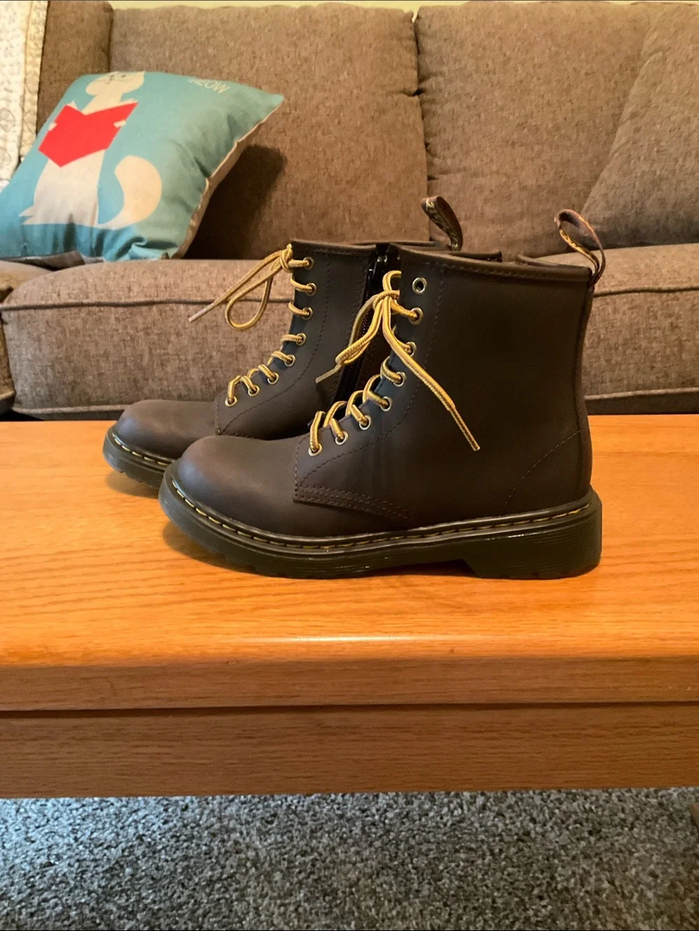Youth Size 2 Dr. Martens Air Wair 1460 LaceUp Boots with Side Zipper
